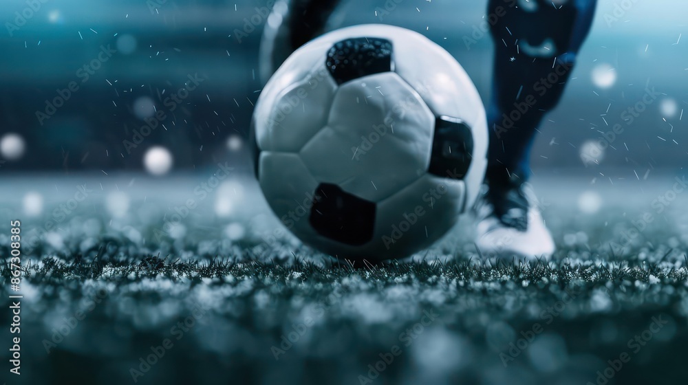 Naklejka premium A midfielder controlling the game with precise passes and strategic movements