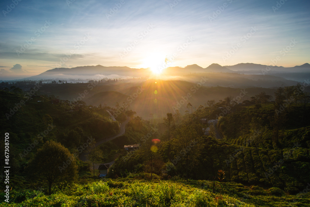 sunrise in the mountains