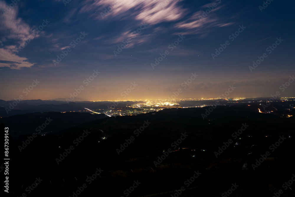 粟ヶ岳 茶草場テラスからの夜景 粟ヶ岳 茶草場テラスからの夜景