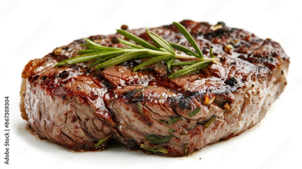 Beef fillet steak grilled and isolated against a white backdrop Beef fillet steak grilled and isolated against a white backdrop