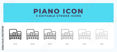 Piano line icon symbol. Logo. Icon vector illustration with editable stroke.
