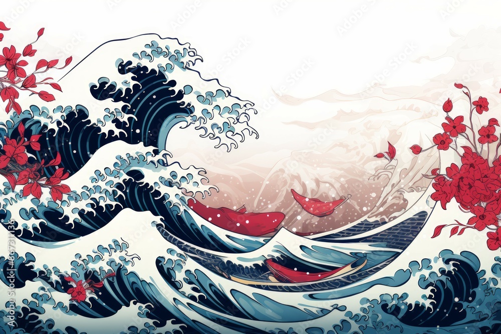 Waves Material Structure Background - Generative AI Waves Material Structure Background - Generative AI
