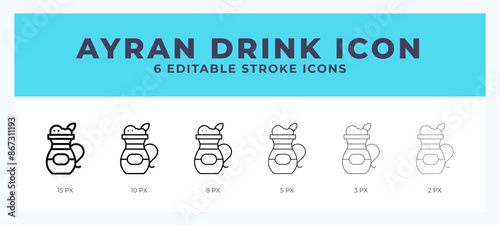 Ayran drink line icon. High quality icon symbol for web design. App