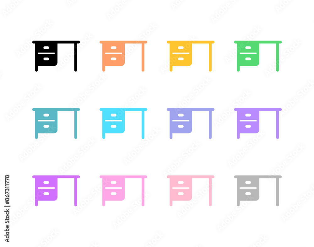 Editable office table vector icon. Part of a big icon set family. Perfect for web and app interfaces, presentations, infographics, etc Editable office table vector icon. Part of a big icon set family. Perfect for web and app interfaces, presentations, infographics, etc