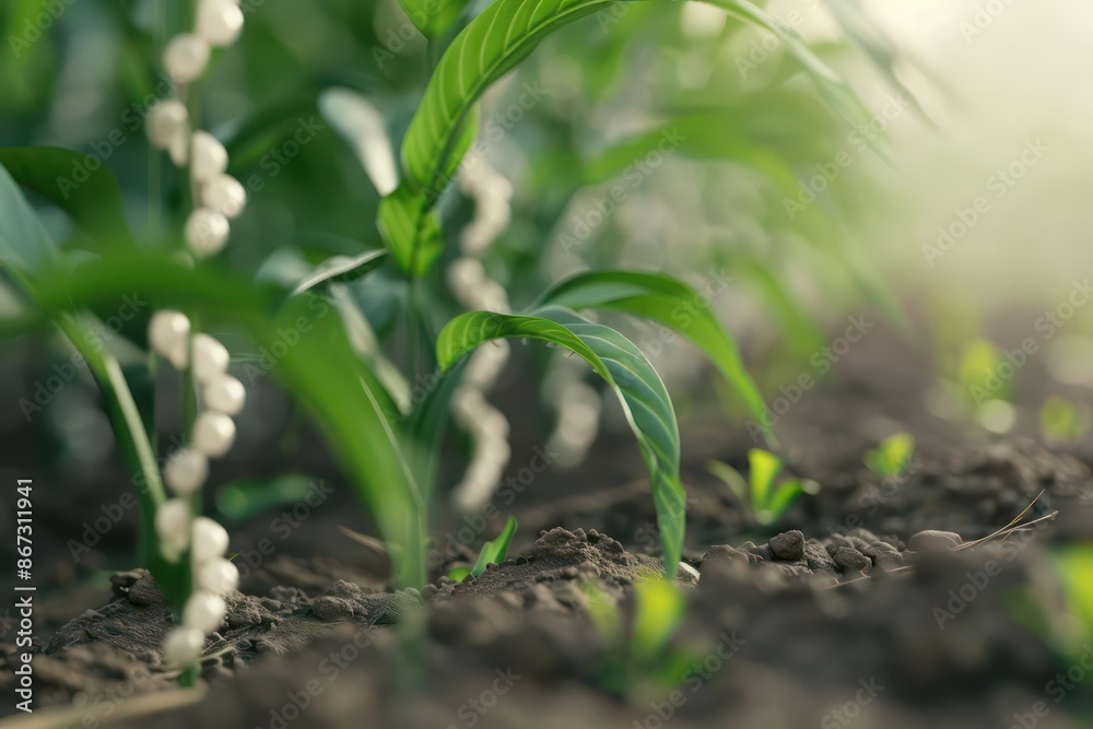 Conceptual illustration of genetic engineering transforming agriculture for a sustainable future Conceptual illustration of genetic engineering transforming agriculture for a sustainable future