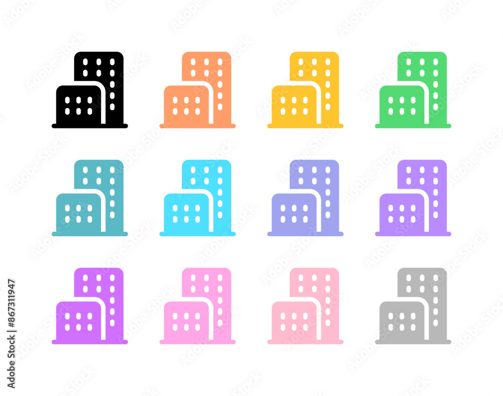 Editable office building, hotel, apartment, real estate, vector icon. Part of a big icon set family. Perfect for web and app interfaces, presentations, infographics, etc Editable office building, hotel, apartment, real estate, vector icon. Part of a big icon set family. Perfect for web and app interfaces, presentations, infographics, etc