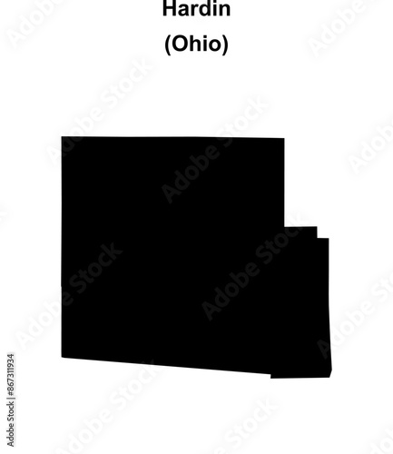 Hardin County (Ohio) blank outline map