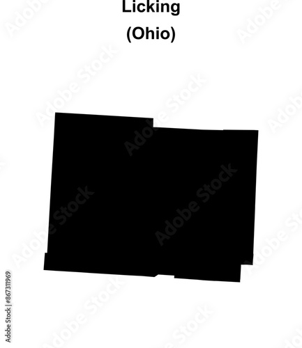 Licking County (Ohio) blank outline map