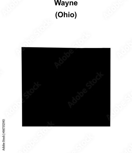 Wayne County (Ohio) blank outline map