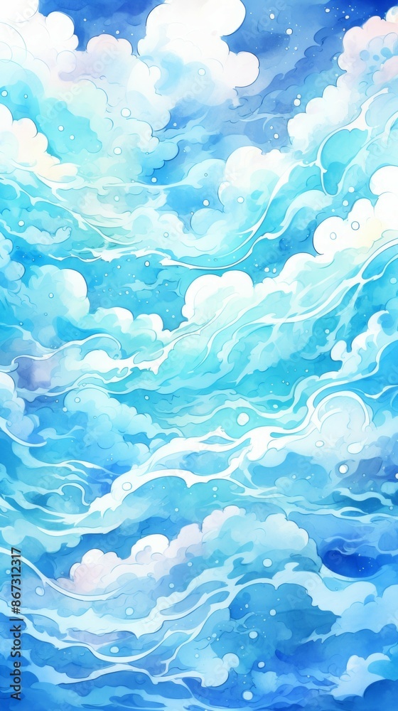 Fototapeta premium Waves Material Structure Background - Generative AI