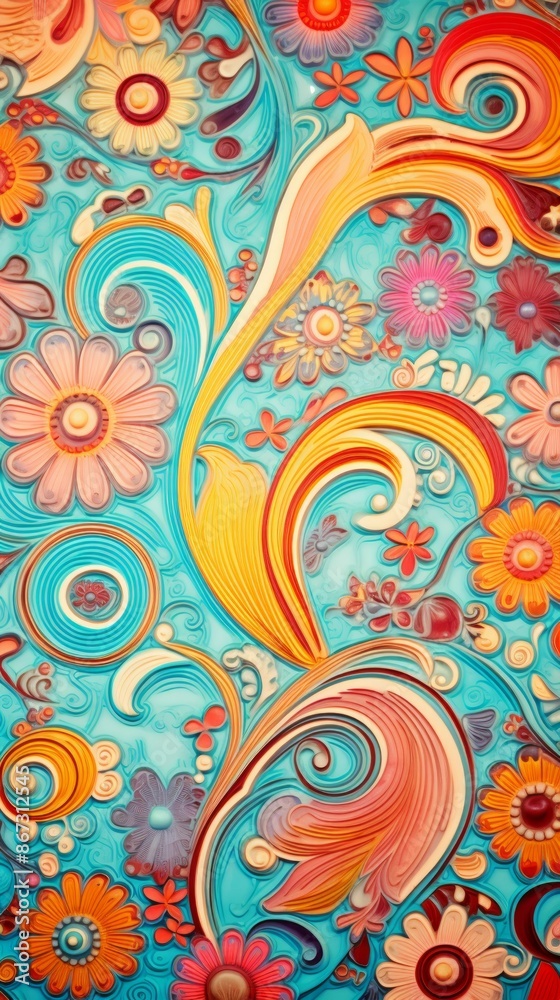 Paisley Material Structure Background - Generative AI Paisley Material Structure Background - Generative AI