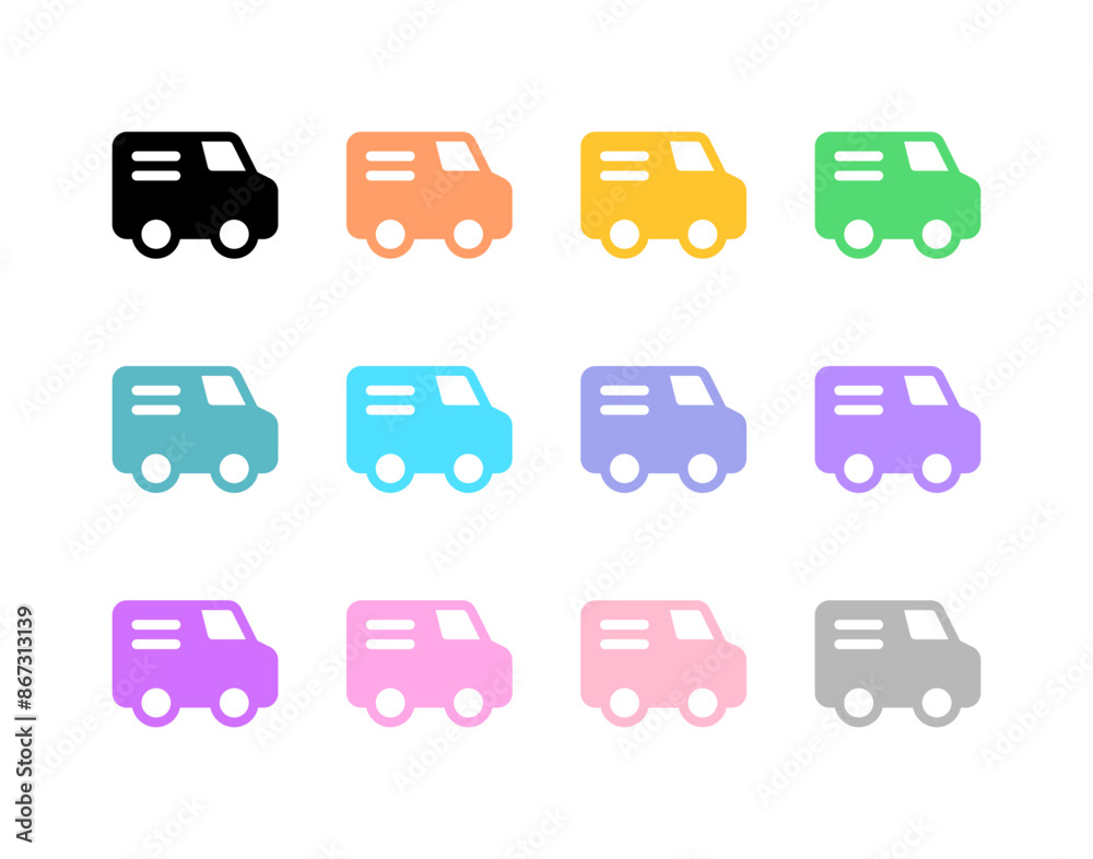 Editable delivery van vector icon. Vehicles, transportation, travel. Part of a big icon set family. Perfect for web and app interfaces, presentations, infographics, etc Editable delivery van vector icon. Vehicles, transportation, travel. Part of a big icon set family. Perfect for web and app interfaces, presentations, infographics, etc