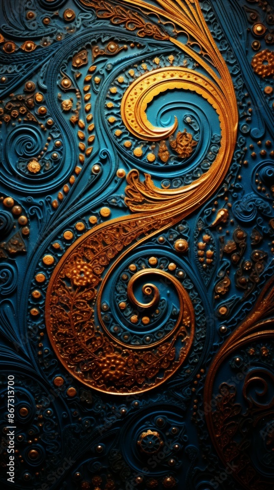 Paisley Material Structure Background - Generative AI Paisley Material Structure Background - Generative AI