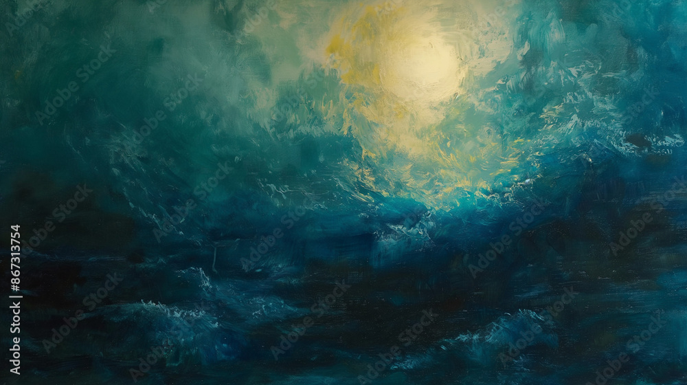 Deep sea, oil paint art