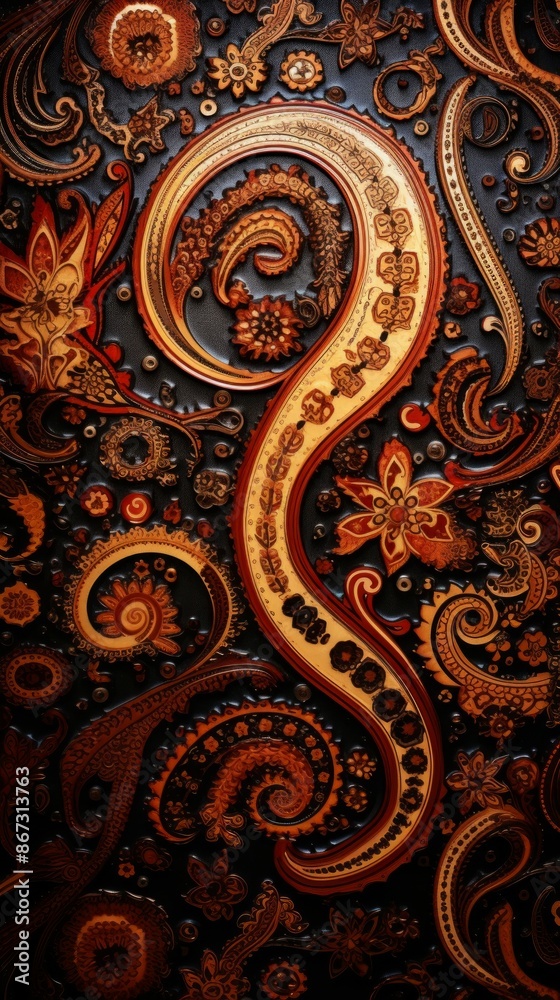 Paisley Material Structure Background - Generative AI