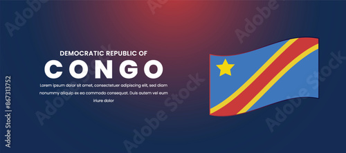 Democratic Republic of the Congo independence 30 June flag vector