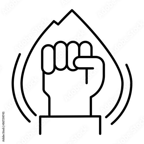 Motivation icon. hands clenched upwards