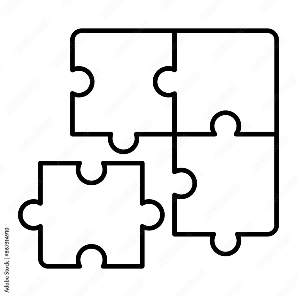 puzzle icon. outline icon puzzle icon. outline icon