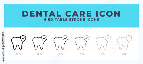 Dental care line icon. For web. And mobile app. Vector illustration.