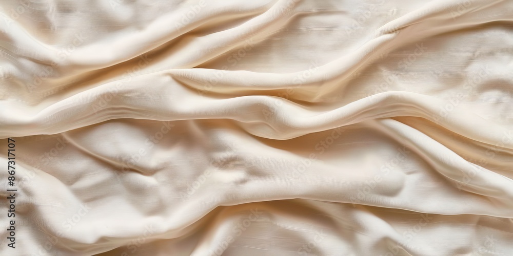 Fototapeta premium Enhance your design with this cream fabric's natural charm and cozy appeal, perfect for adding a touch of luxury to any project