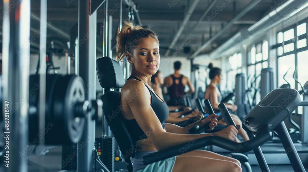 Fototapeta premium Focused Treadmill Workout