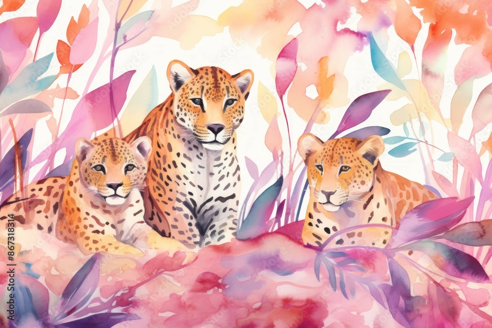 Fototapeta premium Animal Print Material Structure Background - Generative AI
