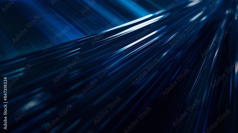 Fototapeta premium Latest Technology Advertisment with Dynamic Lines and Long Exposure, Dark Blue Progressive Background, Precisionism, Time-lapse, Press Conference, 8K Ultra HD