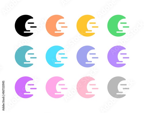 Editable cloudy windy moon vector icon. Part of a big icon set family. Perfect for web and app interfaces, presentations, infographics, etc