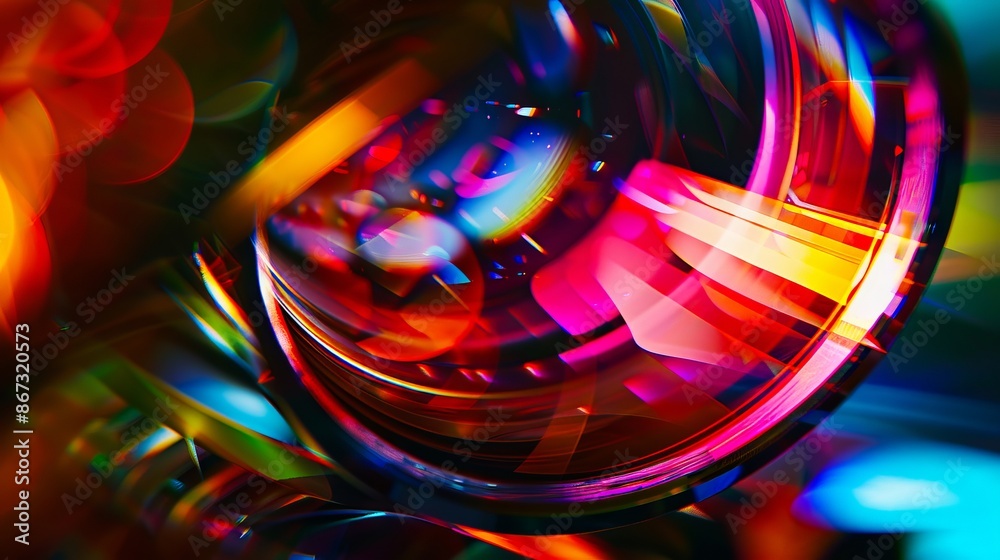 A colorful light bulb. A colorful light bulb.