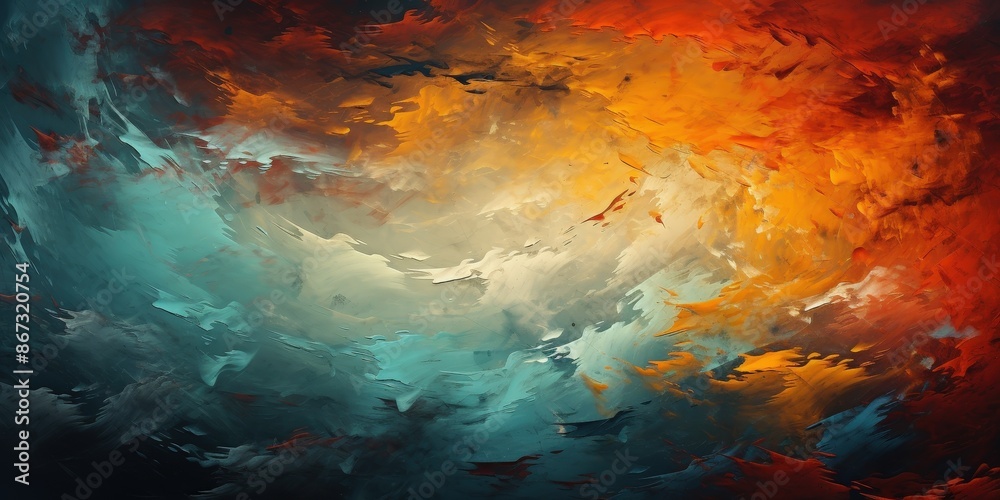 Abstract Painting of Swirling Colors Abstract Painting of Swirling Colors