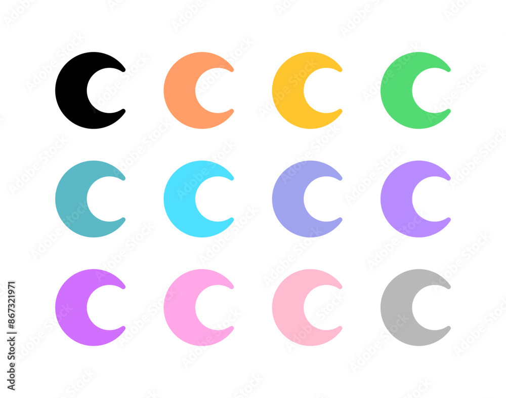Editable vector crescent moon icon. Part of a big icon set family. Perfect for web and app interfaces, presentations, infographics, etc Editable vector crescent moon icon. Part of a big icon set family. Perfect for web and app interfaces, presentations, infographics, etc