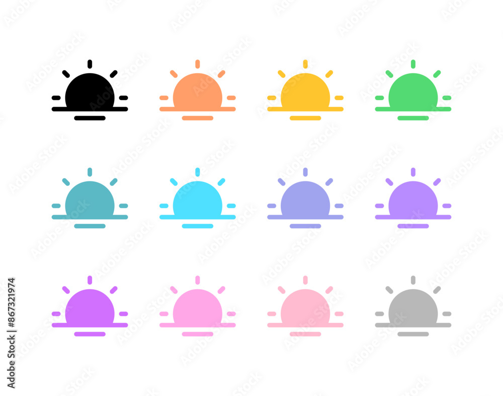 Fototapeta premium Editable vector sunrise icon. Part of a big icon set family. Perfect for web and app interfaces, presentations, infographics, etc