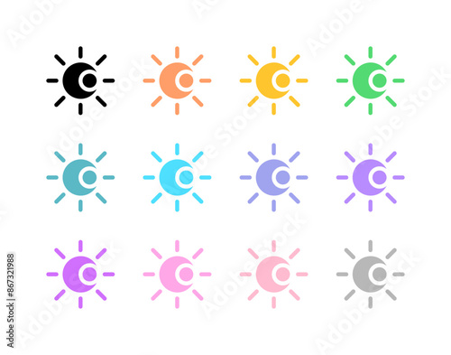 Editable vector sun and moon icon. Part of a big icon set family. Perfect for web and app interfaces, presentations, infographics, etc