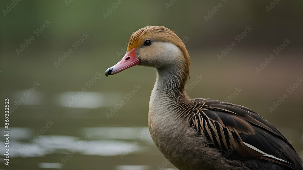 The Plumed whistling Duck blur background