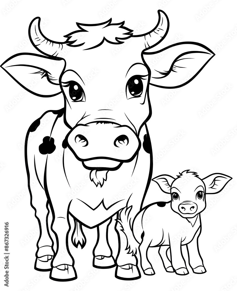 custom made wallpaper toronto digitalCute cow cartoon coloring page illustration vector. For kids coloring book. cute cow colouring book image cartoon