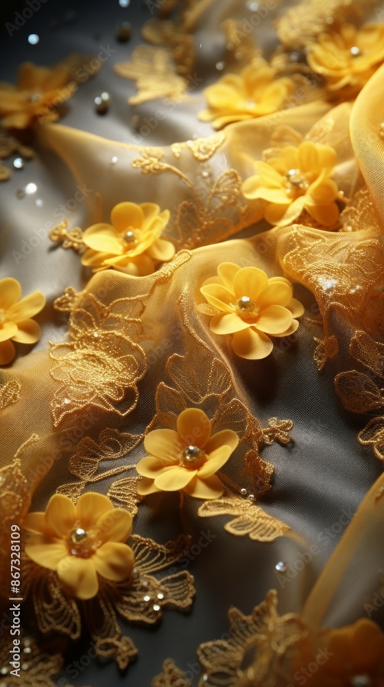Lace Material Structure Background - Generative AI Lace Material Structure Background - Generative AI