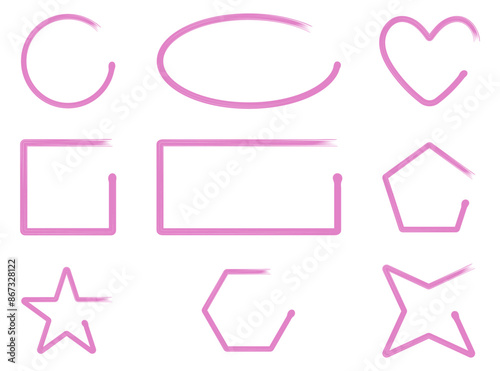 Set Nail Polish Brush Stroke Frame Shape Vector Design Element Collection.