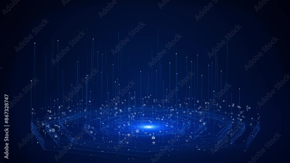 Hologram Virtual 3D podium hud cyberpunk digital element show space cyber tech. Technology podium display Sci-Fi Futuristic Empty Showcase. product pedestal presentation background design Sci-fi .