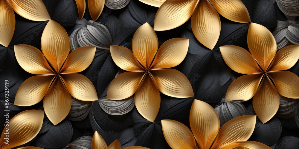 Golden and Black Flower Pattern Golden and Black Flower Pattern