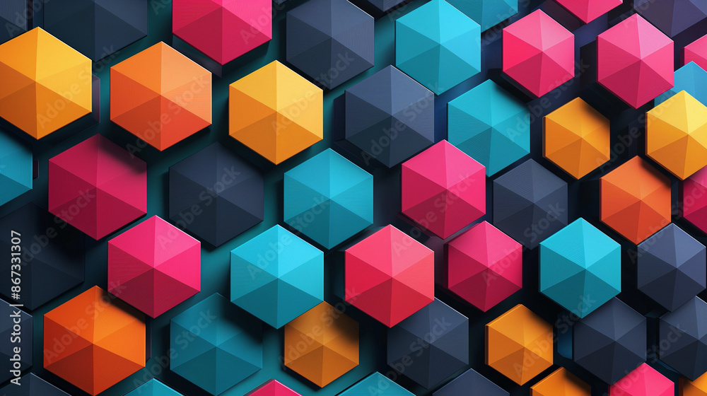 colorful hexagon concept as background colorful hexagon concept as background