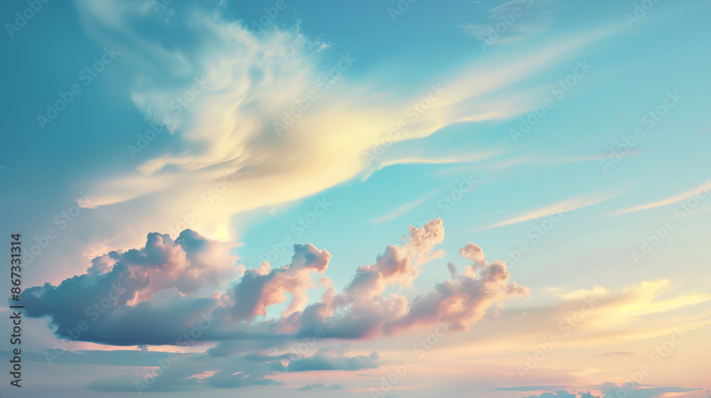 realistic photo of the horizon against the background of the midday sky with rare clouds realistic photo of the horizon against the background of the midday sky with rare clouds