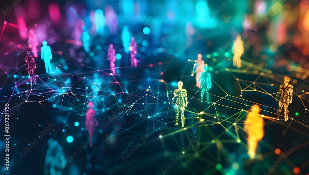 Colorful People Connecting Online Colorful People Connecting Online