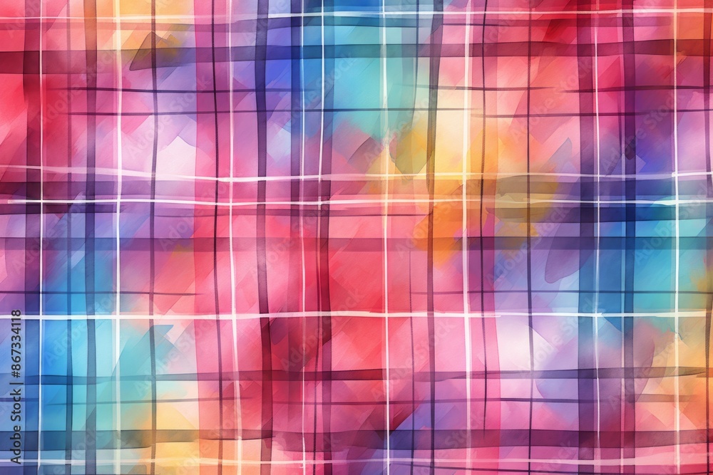 Tartan Material Structure Background - Generative AI Tartan Material Structure Background - Generative AI