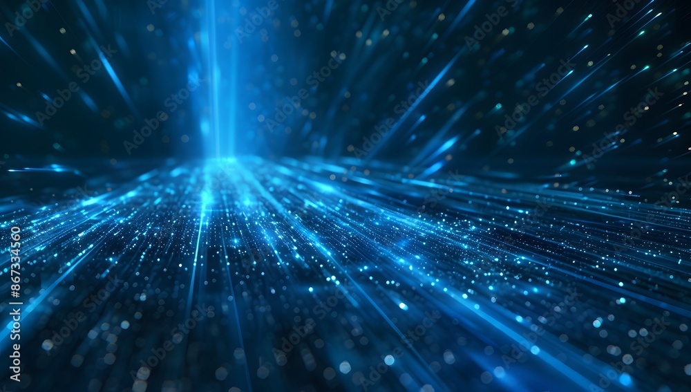 Glowing Blue Lines and Stars for Digital Walls Glowing Blue Lines and Stars for Digital Walls