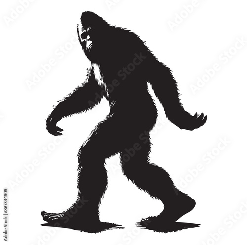 Bigfoot animal silhouette vector 