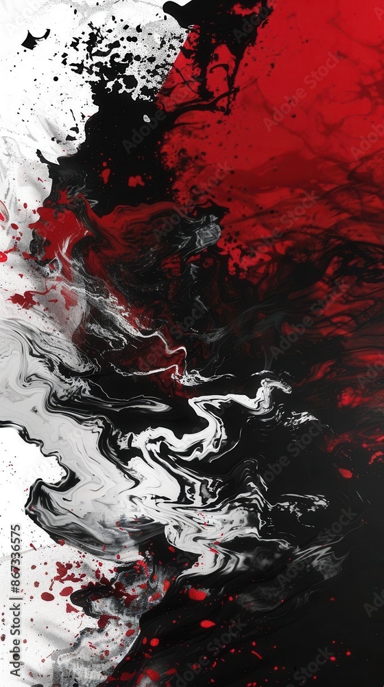 Bold and Striking Red, Black, and White Abstract Background. Futuristic Geometric and Colorful Design Concept Bold and Striking Red, Black, and White Abstract Background. Futuristic Geometric and Colorful Design Concept