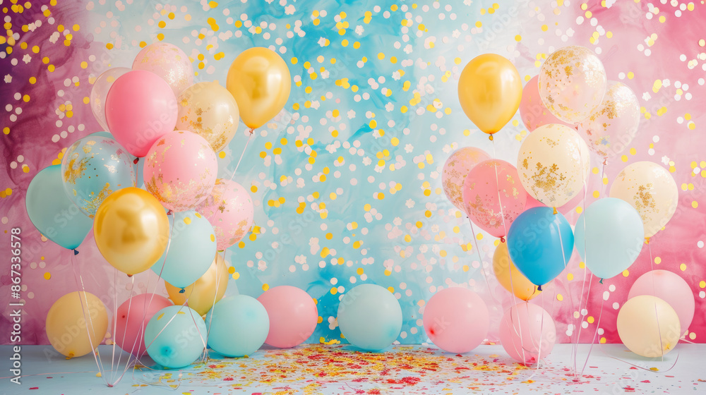 Celebrate with balloons! A vibrant background for your special day. Celebrate with balloons! A vibrant background for your special day.