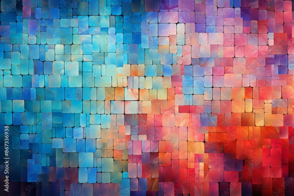 Mosaic Tiles Material Structure Background - Generative AI Mosaic Tiles Material Structure Background - Generative AI