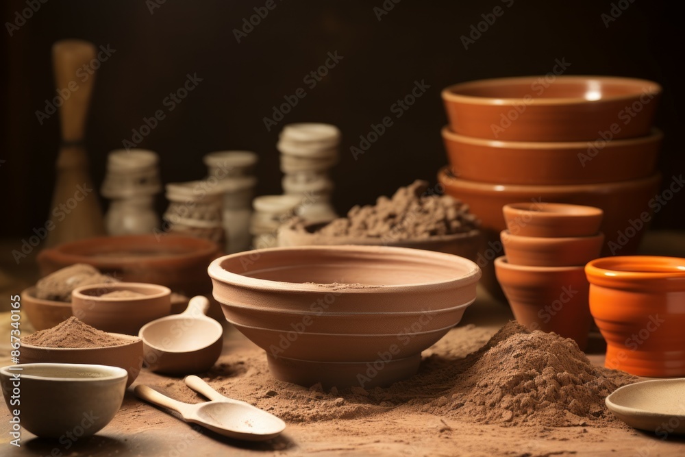 Clay Material Structure Background - Generative AI Clay Material Structure Background - Generative AI