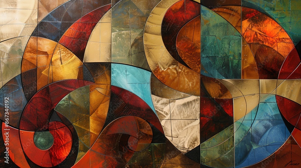 Fototapeta premium Shimmering Modern Abstract Shapes with Metallic Finish for Contemporary Design